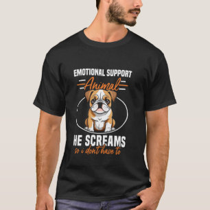 Camiseta Animal de Apoio Emocional Pug Pai Mãe Raça de Cach