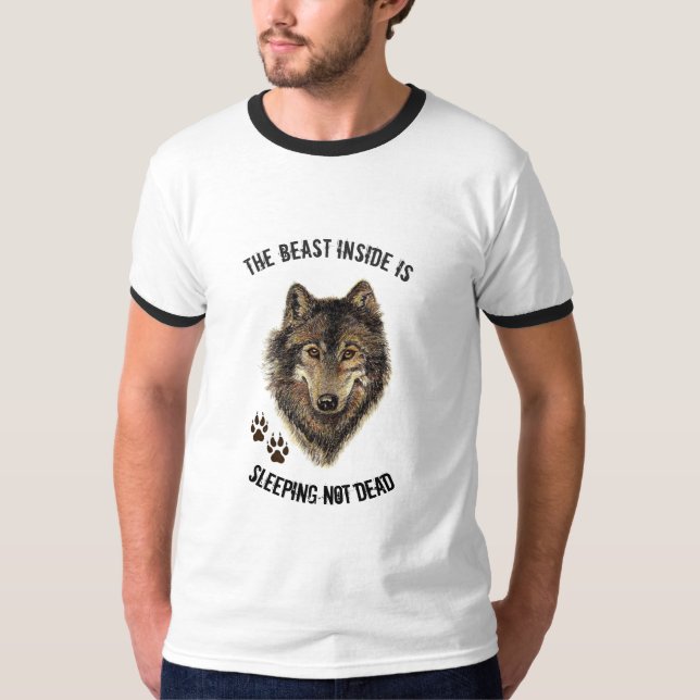 Camiseta Animal de lobo de citação inspiracional ou motivac (Frente)