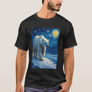 Camiseta Animal de urso polar de noite estrelado de Van Gog