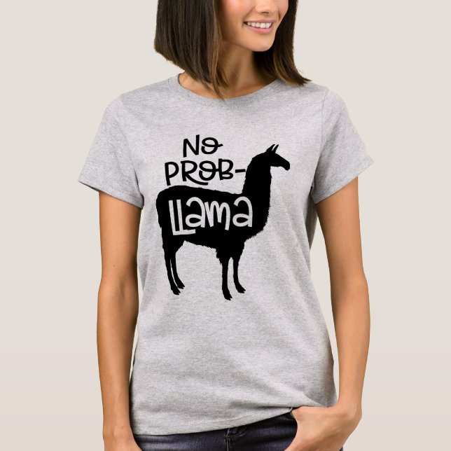 Camiseta Animal Divertido Sem Prob-Llama (Frente)
