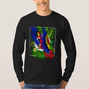 Camiseta Animal do Jungle Tropical Folhas Exóticas Pássaro