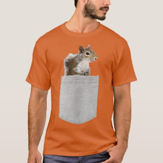 Camiseta Animal do seu esquilo de cinza americano de bolso