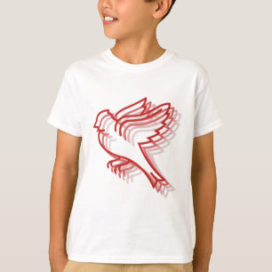 Camiseta animal em camadas de pássaro vermelho