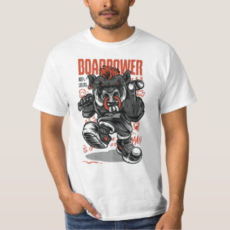 Camiseta animal engraçado em potência do boi