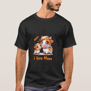 Camiseta animal engraçado fofo para mulheres e meninas vaca