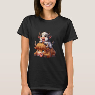 Camiseta animal engraçado para meninos e meninas vaca das T