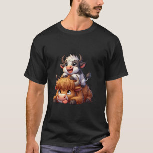 Camiseta animal engraçado para meninos e meninas vaca das T