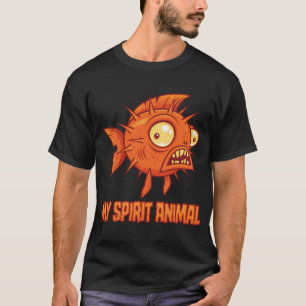 Camiseta Animal Espiritual Peixe Baiacu Ansioso Excêntrico