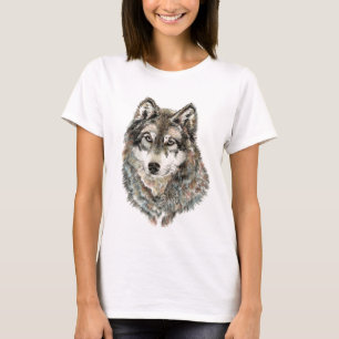 Camiseta Animal feito sob encomenda da aguarela do lobo do