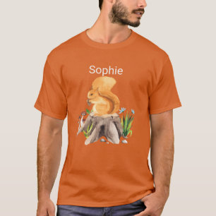 Camiseta animal florestal esquilo com nome Sophie amigos