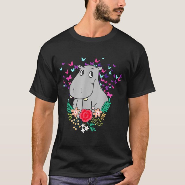 Camiseta Animal Lover Butterfly Valentines Day Gift Flowers (Frente)
