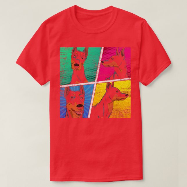 Camiseta Animal Lover Dog Owner Pet Dog Lover Pop Art Dober (Frente do Design)