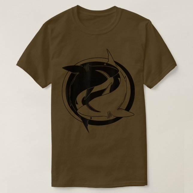 Camiseta Animal marinho Ying Yang Shark (Frente do Design)