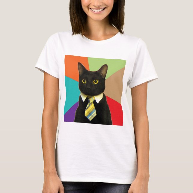 Camiseta Animal Meme do conselho do gato do negócio (Frente)