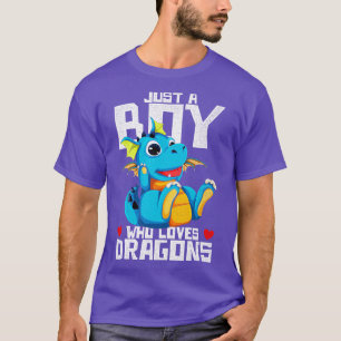 Camiseta Animal Mítico Apenas Um Menino Que Ama Dragões