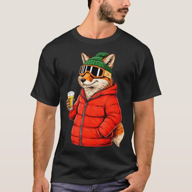 Camiseta Animal motifs fox party après ski shirt skiingAnim (Frente)