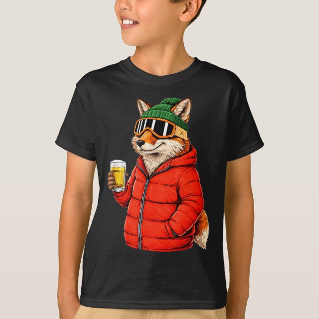 Camiseta Animal motifs fox party après ski shirt skiingAnim (Frente)