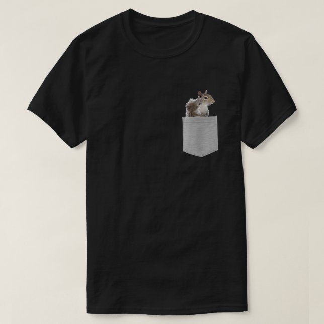 Camiseta Animal No Seu Bolso De Cinza Americano  (Frente do Design)