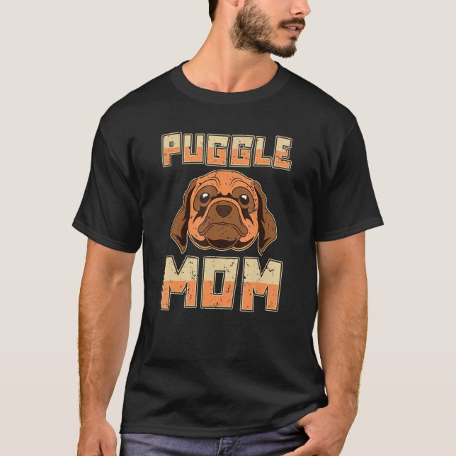 Camiseta Animal Pet Puggle Mãe Cão Cão Dia de as mães Mamãe (Frente)