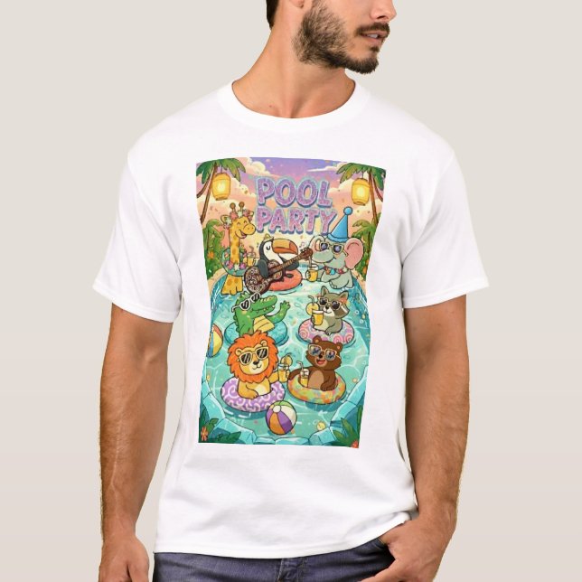 Camiseta Animal Pool Party (Frente)