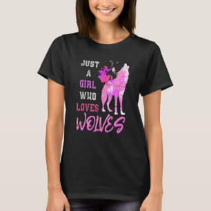 Camiseta Animal Predador Uivando Lobo Mulheres Meninas Colo
