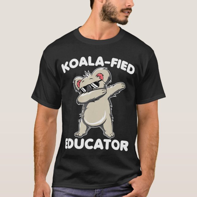 Camiseta Animal Puns Dabbing Koala De Volta Ao Professor (Frente)