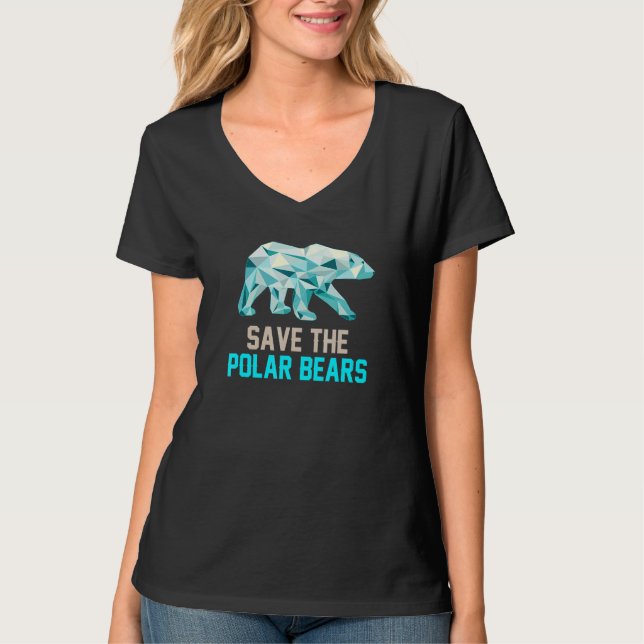 Camiseta Animal Rights Save The Polar Bears Protect World A (Frente)