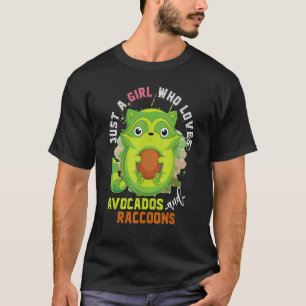Camiseta Animal Só Uma Menina Que Ama Avocados E Raccoons