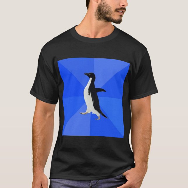 Camiseta Animal social inábil Meme do conselho do pinguim (Frente)