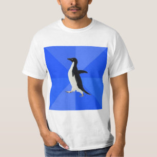 Camiseta Animal social inábil Meme do conselho do pinguim