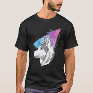 Camiseta Animal Vaporwave Anos 80 Synthwave Cachorro Pet Si
