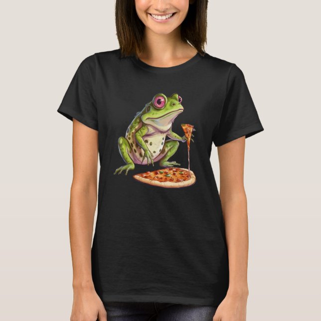 Camiseta animals and fast food pizza Frog (Frente)