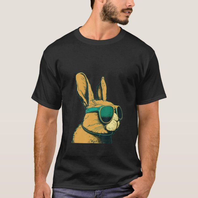 Camiseta Animals Graphic  Bunny Wearing Sunglasses (Frente)