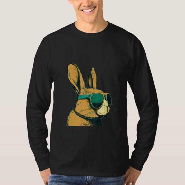 Camiseta Animals Graphic  Bunny Wearing Sunglasses (Frente)