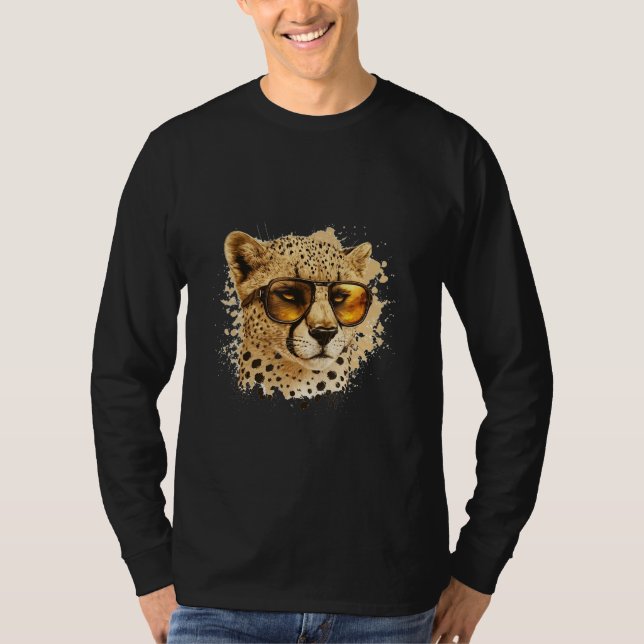 Camiseta Animals Graphic  Cheetah Wearing Sunglasses 5 (Frente)