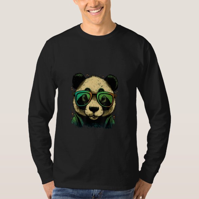 Camiseta Animals Graphic  Panda Wearing Sunglasses 6 (Frente)