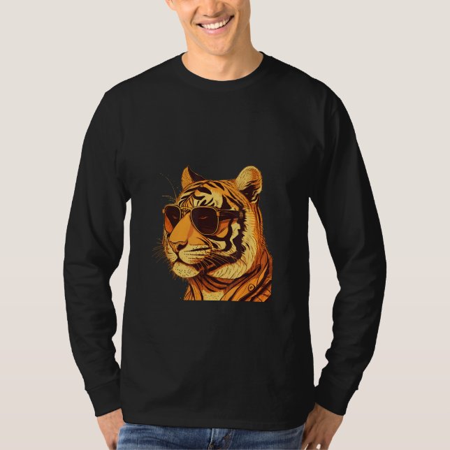 Camiseta Animals Graphic  Tiger Wearing Sunglasses 1 (Frente)