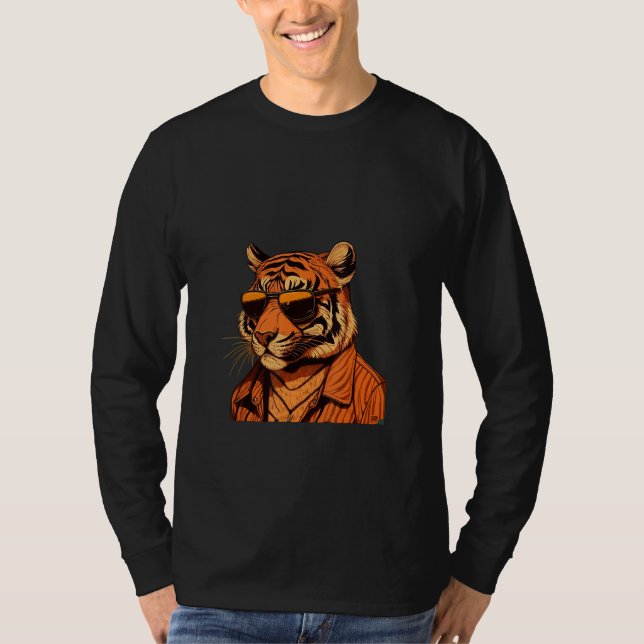Camiseta Animals Graphic  Tiger Wearing Sunglasses 7 (Frente)