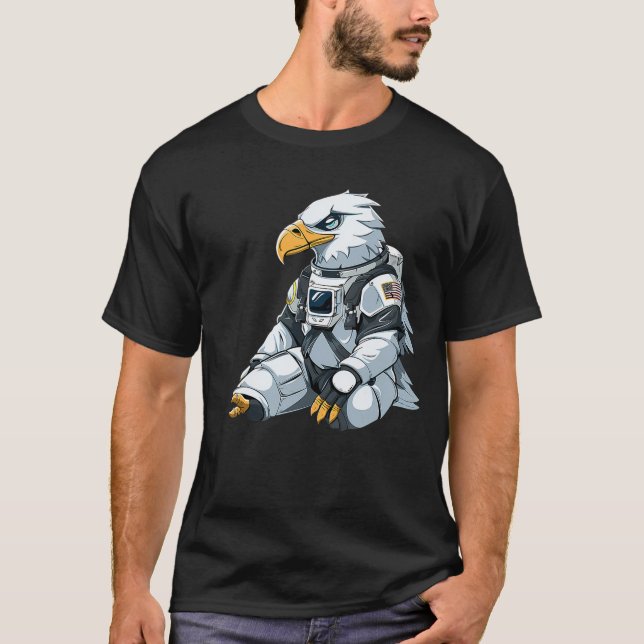 Camiseta Animals In Space- Eagle Astronaut- Eagle in Space (Frente)