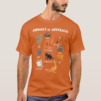 Camiseta Animals Of Australia Animal Educational Kangaroo f