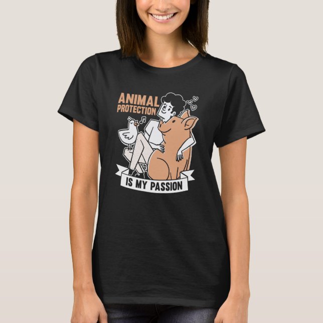 Camiseta Animals Over People Animal Activist Rescue Conserv (Frente)