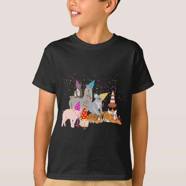 Camiseta Animals Partying Cute Animals Having A Party  (Frente)