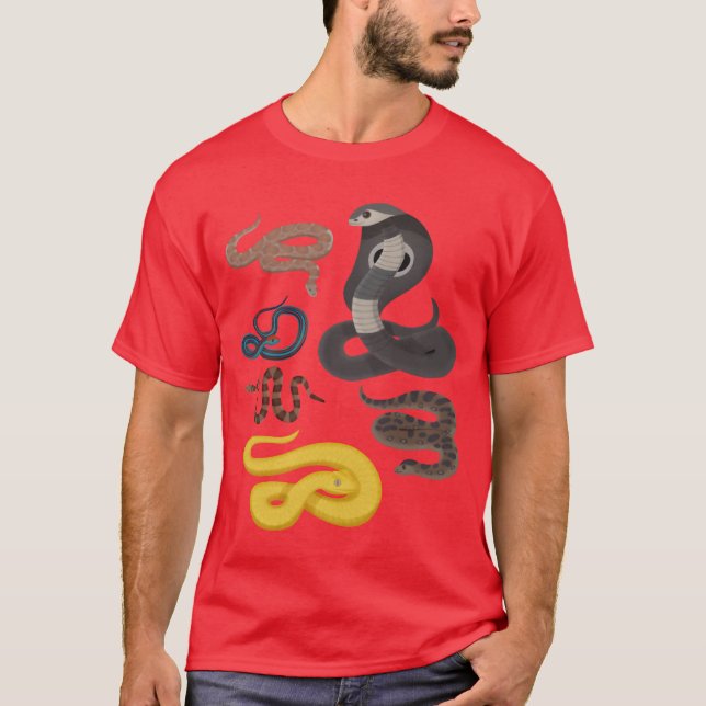 Camiseta Animals Reptilesypes of Snakes gift (Frente)
