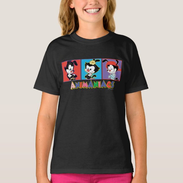 Camiseta Animaniacs | Gráfico do painel Yakko, Dot e Wakko (Frente)