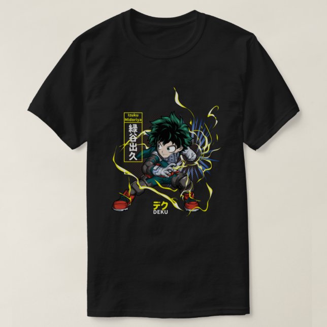 Camiseta Anime a fã-arte deku T-Shirt (Frente do Design)