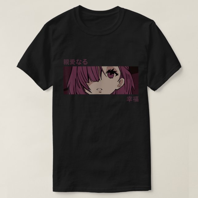 Camiseta Anime Aesthetic Girl Purple Mood Art (Frente do Design)