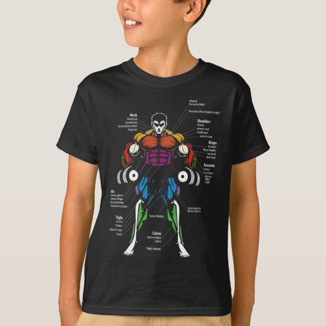 Camiseta Anime Anatomy Muscle Chart  (Frente)