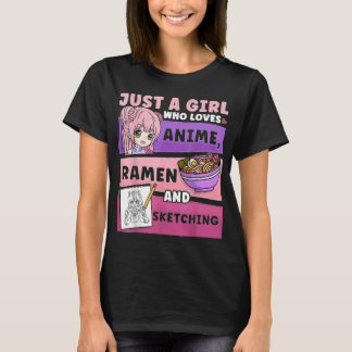 Camiseta Anime Apenas Uma Menina Que Ama Anime Ramen