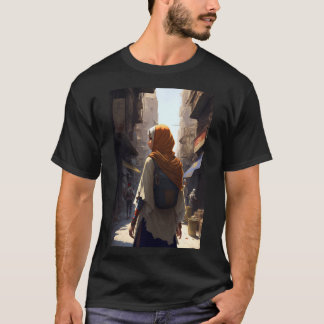 Camiseta Anime Arab Women Walking through Middle Eastern Ci
