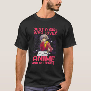 Camiseta Anime Art For Women Teen Girl Merch Sketch A